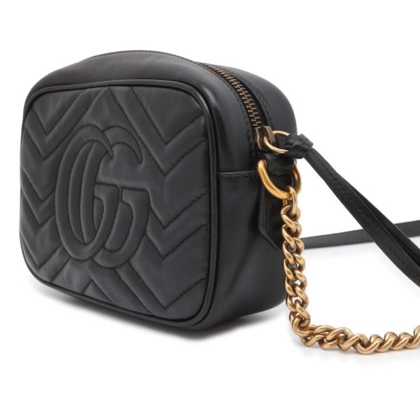 9502888 02 Gucci GG Marmont Quilted Mini Shoulder Bag Black