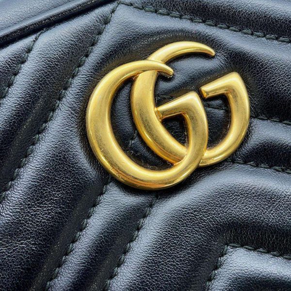 9502888 11 Gucci GG Marmont Quilted Mini Shoulder Bag Black