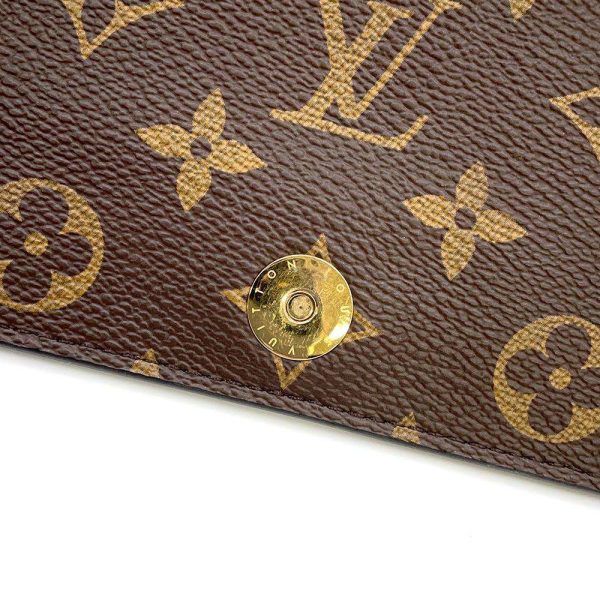 9503175 11 Louis Vuitton Pochette Weekend Chain Wallet Monogram Brown