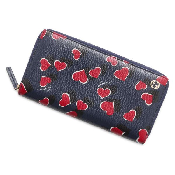 9503182 01 Gucci long wallet heart interlocking G wallet round zipper