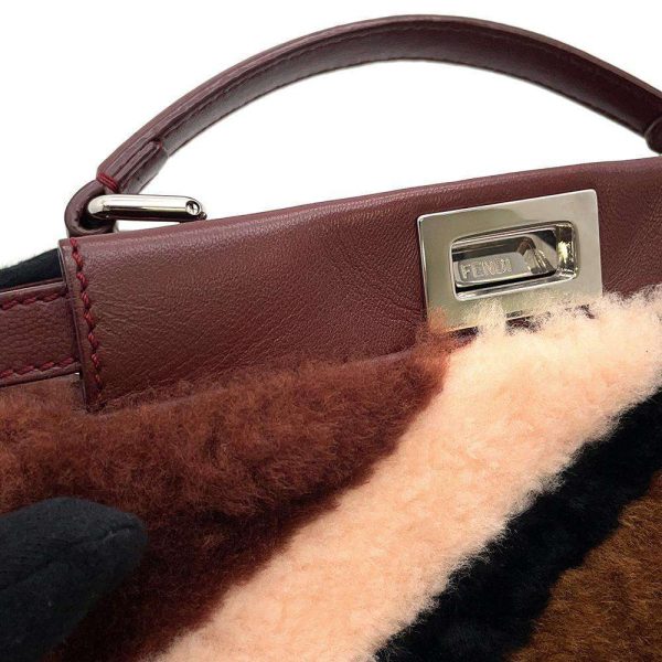 9503434 12 Fendi Handbag Mini Peekaboo Mouton 8BN244 2way Shoulder Bag