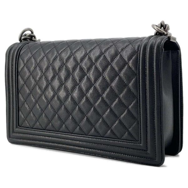 9506480 02 Chanel Large Chain Bag Boy Chanel Coco Mark Black