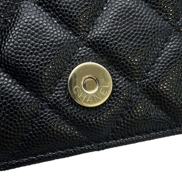 9506923 08 CHANEL Matelasse Caviar Skin Pochette Black