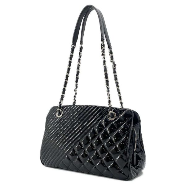 9509733 02 CHANEL Chain Shoulder Bag Cocoboy Patent Bag Tote Bag Black