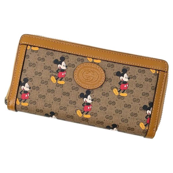 9511828 01 Gucci Disney Mickey Mouse Mini GG Supreme Wallet Brown