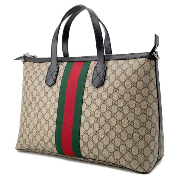 9511897 02 Gucci Duffle Bag GG Supreme Sherry Line 2way Bag Black