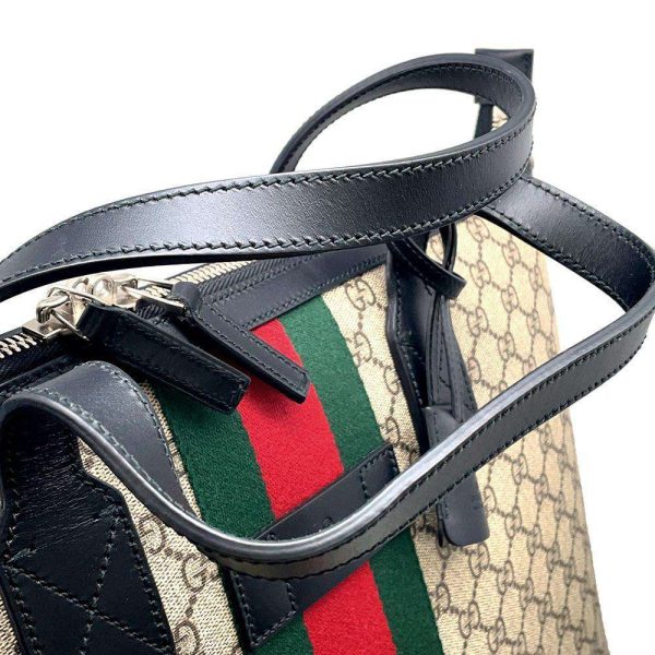 9511897 08 Gucci Duffle Bag GG Supreme Sherry Line 2way Bag Black