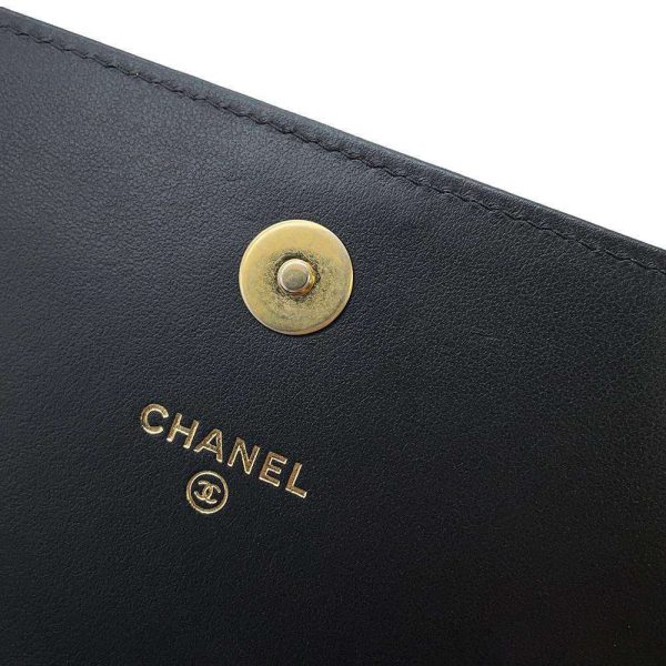 9513563 09 CHANEL Phone Case Chain Shoulder Bag Boy CHANEL Caviar Skin Pochette Black