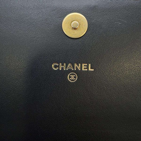 9513563 13 CHANEL Phone Case Chain Shoulder Bag Boy CHANEL Caviar Skin Pochette Black