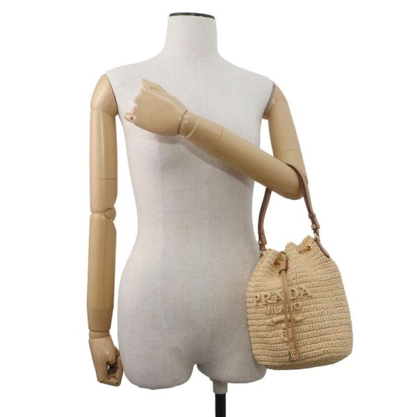 9514041 05 Prada Raffia Bucket Bag 2way Shoulder Bag