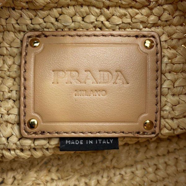 9514041 12 Prada Raffia Bucket Bag 2way Shoulder Bag