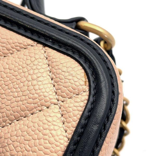 9514249 13 CHANEL CC Filigree Chain Shoulder Bag Vanity Caviar Skin Black