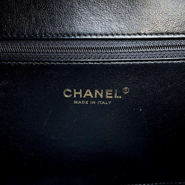 9514249 14 CHANEL CC Filigree Chain Shoulder Bag Vanity Caviar Skin Black