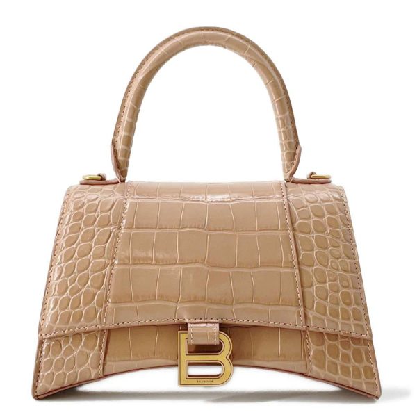 9516519 01 Balenciaga Handbag Hourglass Croco Small 2way Shoulder Bag