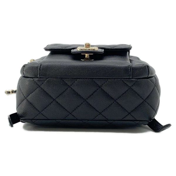 9516588 03 CHANEL Mini Backpack Matelasse Coco Mark Caviar Skin Black