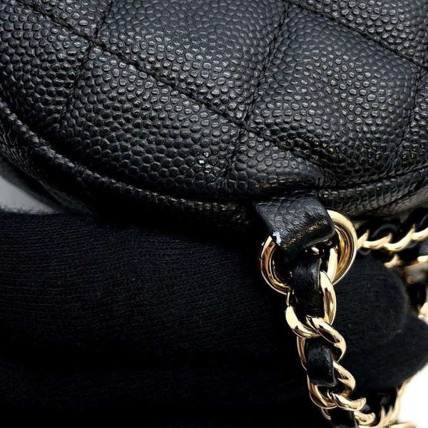 9516588 09 CHANEL Mini Backpack Matelasse Coco Mark Caviar Skin Black