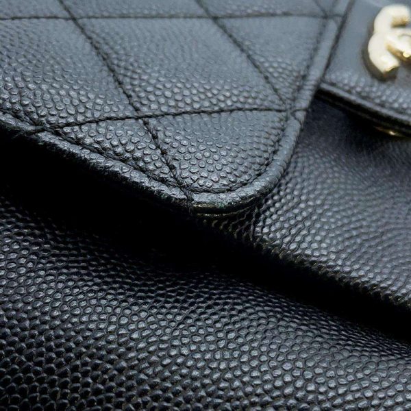 9516588 11 CHANEL Mini Matelasse Caviar Skin Backpack Black