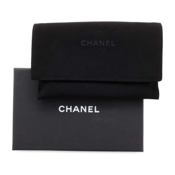 9516878 07 CHANEL Matelasse CocoMark Caviar Skin Zip Wallet Case Black