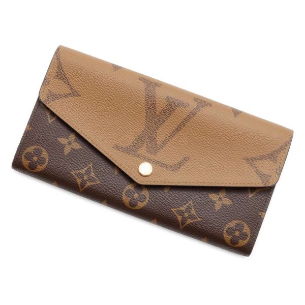 9524880 01 Louis Vuitton Long Wallet Monogram Giant Reverse Portefeuille Sarah M80726 Black