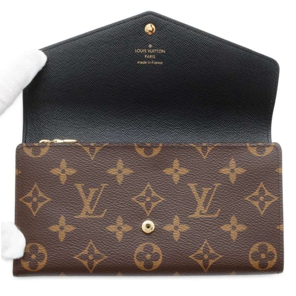 9524880 04 Louis Vuitton Long Wallet Monogram Giant Reverse Portefeuille Sarah M80726 Black