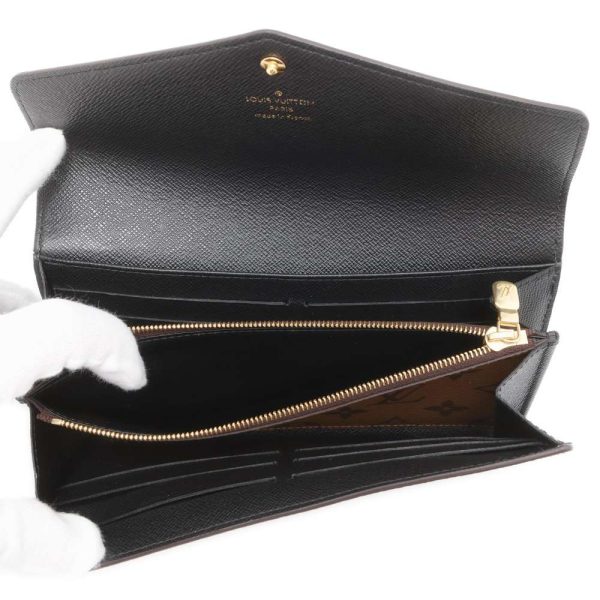 9524880 05 Louis Vuitton Long Wallet Monogram Giant Reverse Portefeuille Sarah M80726 Black