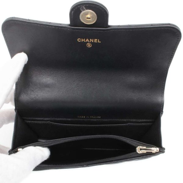 9531079 06 CHANEL Chain Bag Flap Phone Case Matelasse Coco Mark Lambskin Black