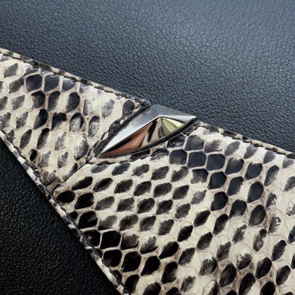 9533684 12 Fendi Clutch Bag Bugs Monster Python Bag Black