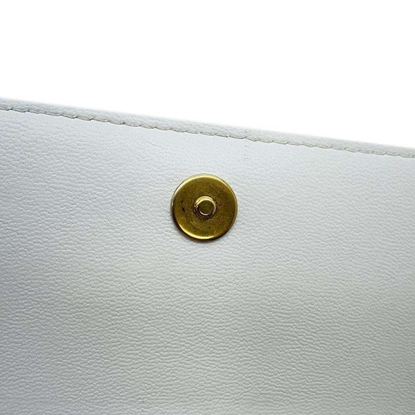 9533998 12 CHANEL Chain Wallet Matelasse Frill Coco Mark Lambskin White