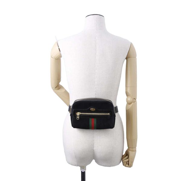 9534315 04 Gucci Waist Bag Ophidia Suede Belt Bag Bag Waist Pouch Black