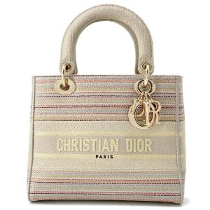 9534544 01 Christian Dior Cannage Leather Canvas 2WAY Vanity Handbag