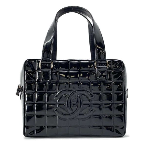 9534568 01 CHANEL Chocolate Bar Patent Mini Bag Black