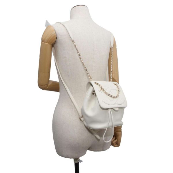 9535886 04 CHANEL Rucksack CocoMark Bag Backpack White