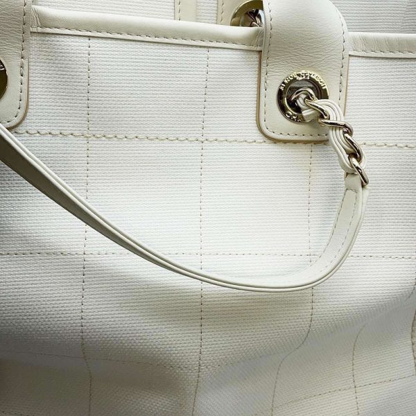 9535893 10 CHANEL Tote Bag Deauville Line Coco Mark Large 2way Bag White