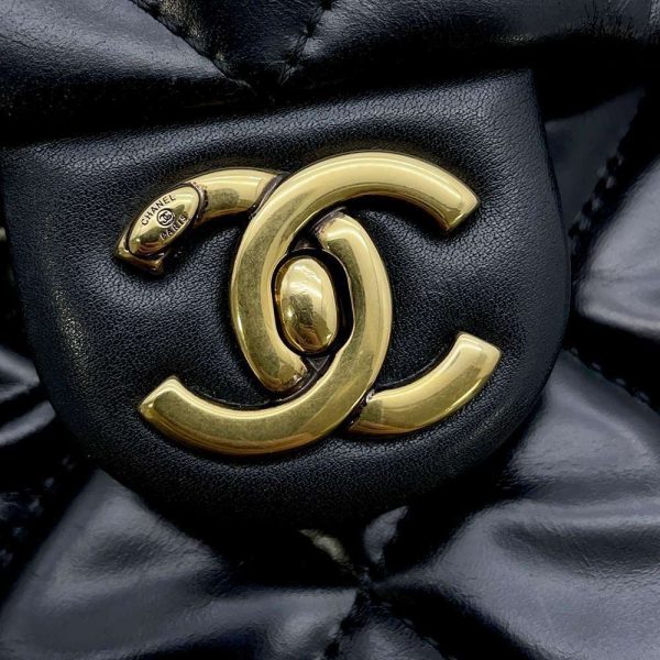 9535909 12 CHANEL Top Handle Handbag Matelasse Coco Mark 2way Chain Shoulder Black