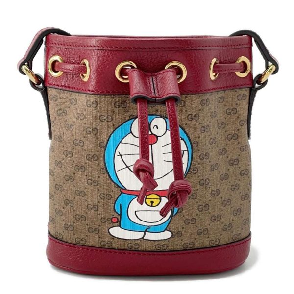 9536470 01 Gucci Mini GG Supreme Mini Baguette Doraemon Shoulder Bag