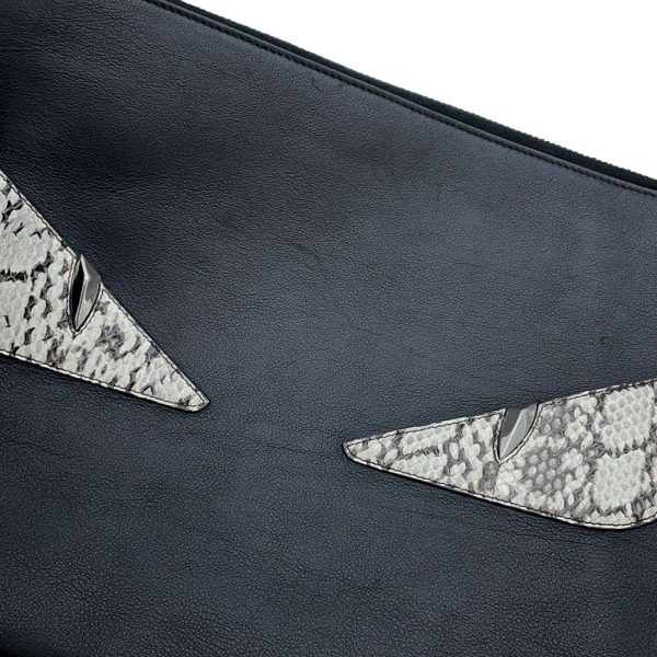 9536524 11 Fendi Bugs Monster Python Clutch Bag Black