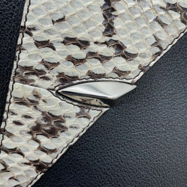 9536524 12 Fendi Bugs Monster Python Clutch Bag Black