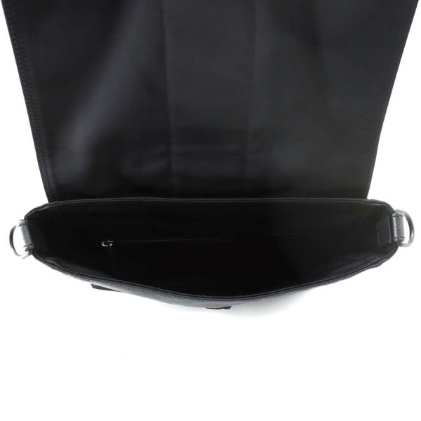 9536593 05 Fendi Bucket Messenger Nylon Shoulder Bag Black