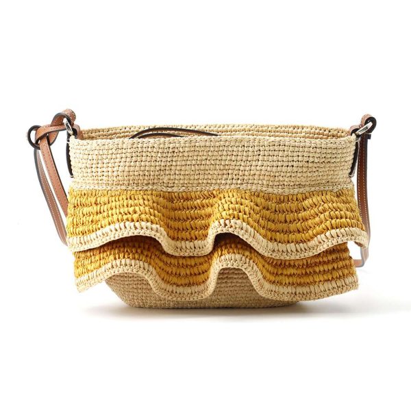 9536609 01 LOEWE Ruffle Raffia Basket Bag