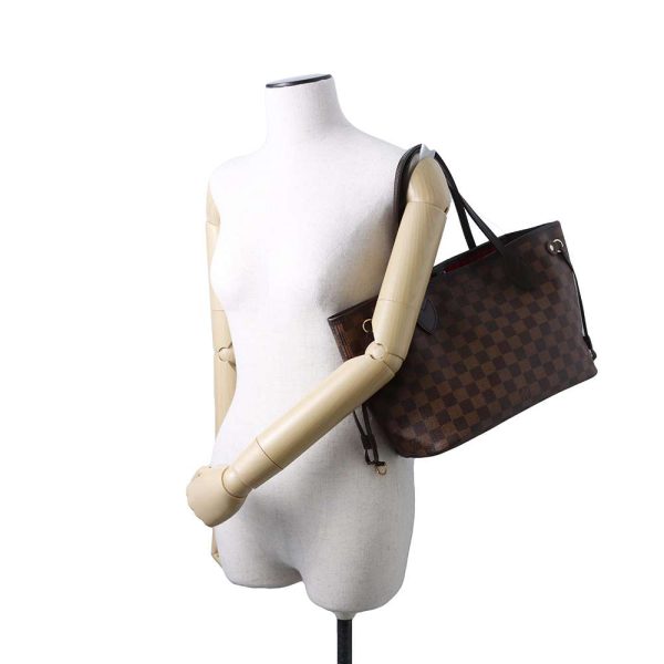 9537668 04 Louis Vuitton Neverfull PM Tote Bag Damier Ebene Brown