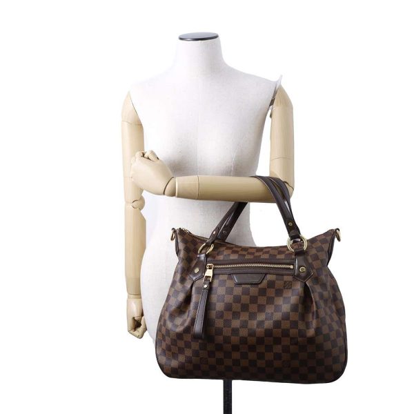 9537705 04 Louis Vuitton Ivora MM Handbag Damier Ebene Brown