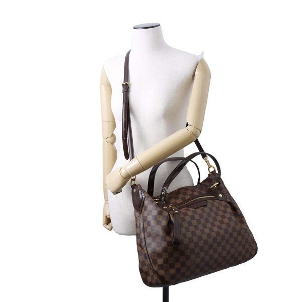 9537705 05 Louis Vuitton Ivora MM Handbag Damier Ebene Brown