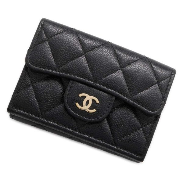 9538191 01 CHANEL Wallet Matelasse Cocomark Small Flap Wallet Black