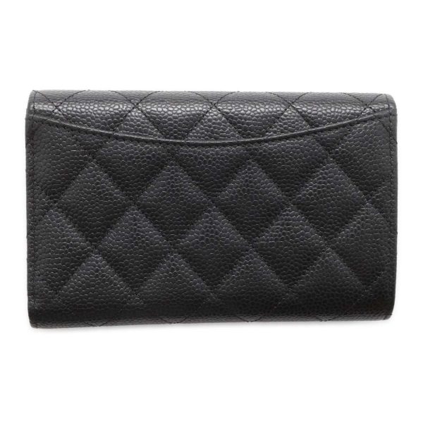 9541450 03 CHANEL Matelasse Coco Mark Caviar Skin Black Wallet