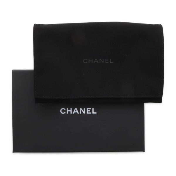 9543591 09 CHANEL Matelasse Coco Mark Caviar Skin Black Wallet Pink