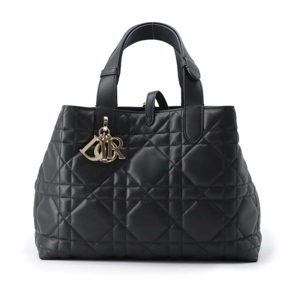 9549500 01 Dior Toujours Macro Cannage Medium Calf Handbag Black