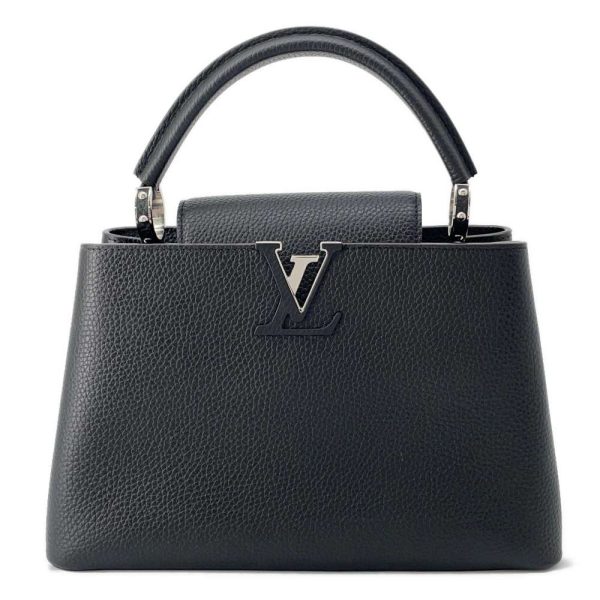 9550674 01 Louis Vuitton Taurillon Capucines PM Black