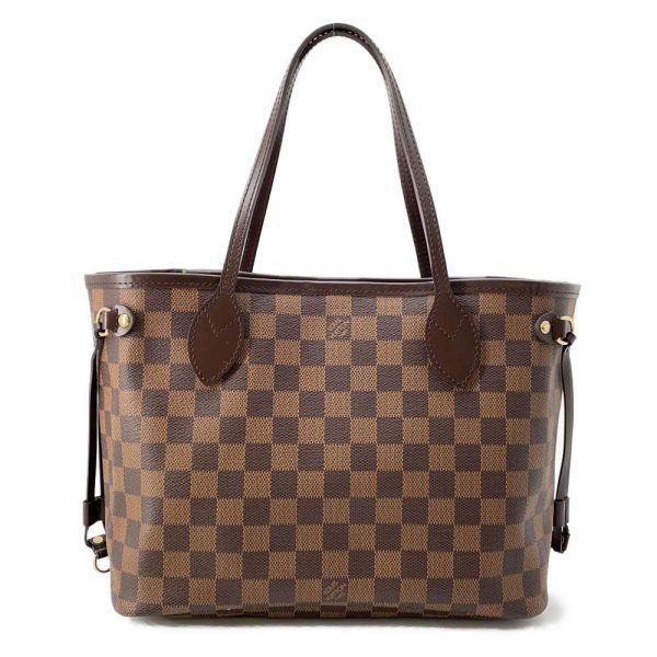 9553064 01 Louis Vuitton Neverfull PM Tote Bag Damier Ebene Brown