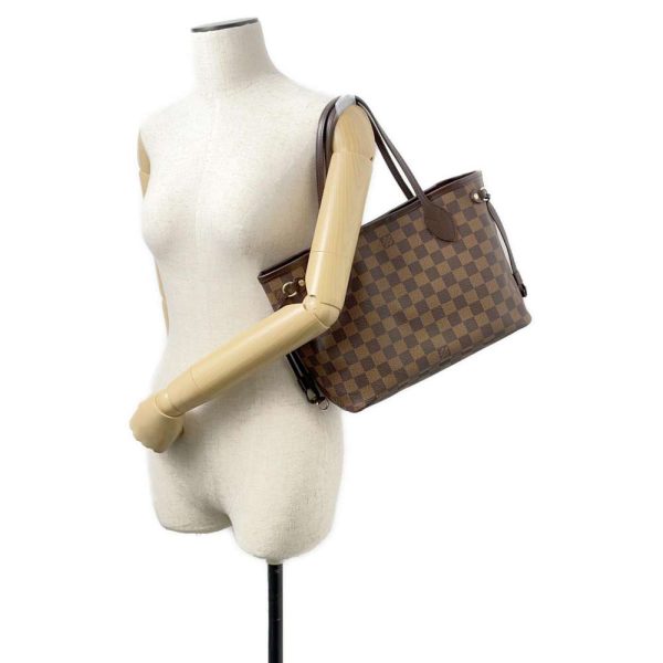 9553064 04 Louis Vuitton Neverfull PM Tote Bag Damier Ebene Brown