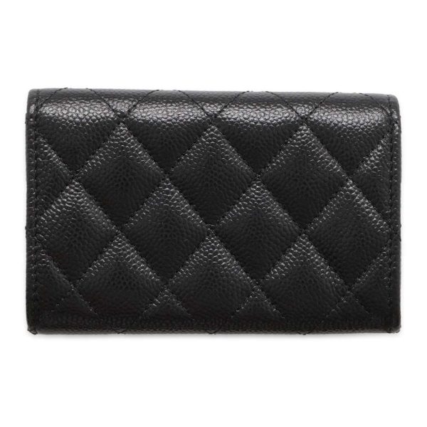 9556362 03 CHANEL Case Matelasse Flap CocoMark Caviar Skin Black